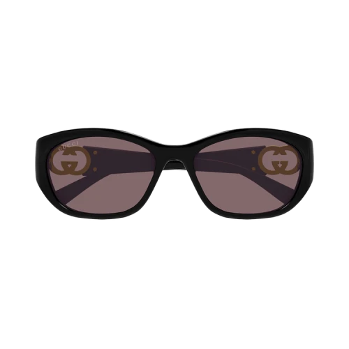 Gucci Oval Sunglasses 'Shiny Black'