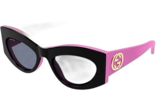 Gucci Cat Eye Sunglasses Black Fuchsia Pink Grey (GG1843S-005-53)