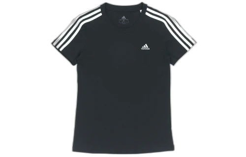 adidas W 3s T Sports Round Neck Short Sleeve Black T-Shirt (Women's)