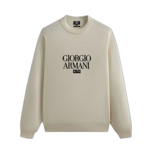 Kith & Giorgio Armani Classic Logo Cashmere Sweater 'Sandrift'