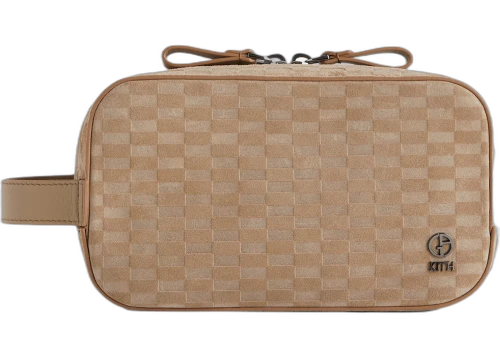 Kith x Giorgio Armani Monogram Suede Dopp Kit Creme