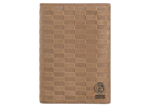 Kith x Giorgio Armani Monogram Suede Passport Holder Creme