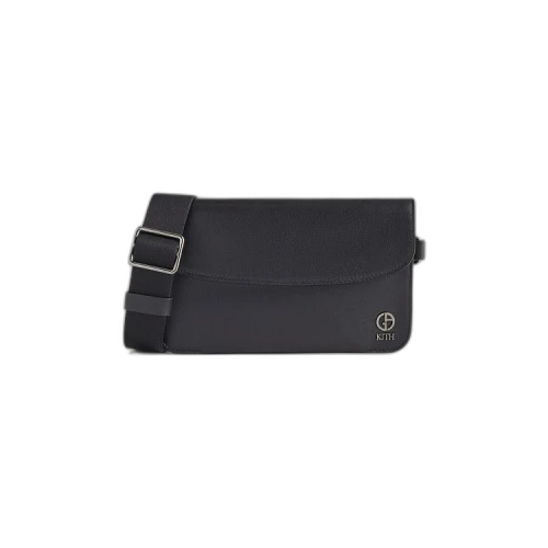 Kith x Giorgio Armani Leather Double Pouch Bag Black