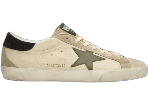 Golden Goose Super-Star Cream Grey Olive Green Dark Blue