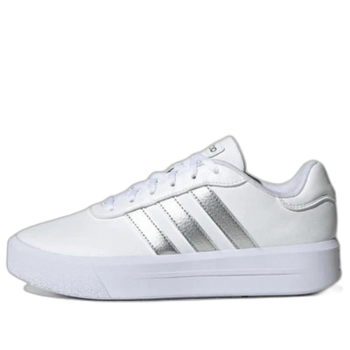 adidas Neo Court Platform Shoes 'White Silver Metallic' (Women's)