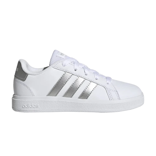 adidas Grand Court 2.0 Big Kid 'White Matte Silver'