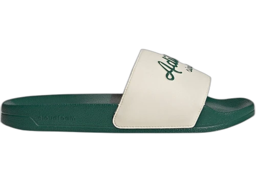 adidas Adilette Shower Slides Wonder White Collegiate Green
