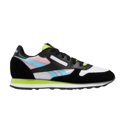 Reebok Classic Leather Big Kid 'Black White Digital Blue'