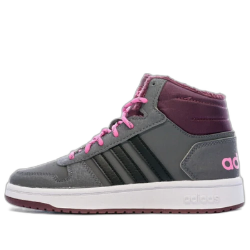 (GS) adidas Hoops 2.0 Mid 'Grey Black Screaming Pink'