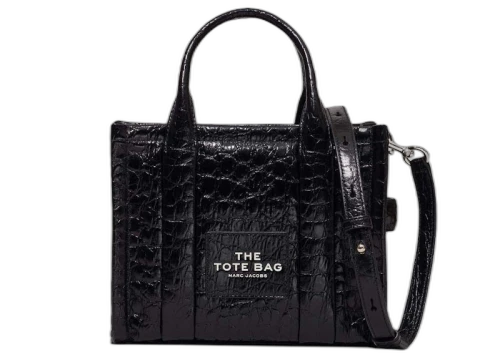 Marc Jacobs The Croc-Embossed Small Tote Bag Black