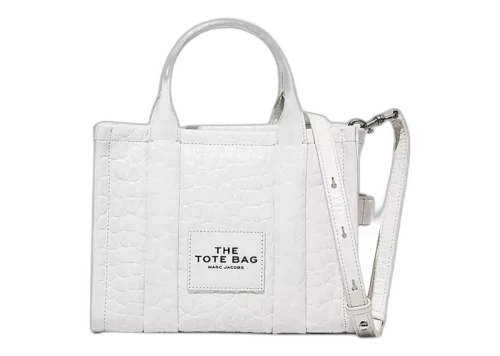 Marc Jacobs The Croc-Embossed Small Tote Bag Ivory