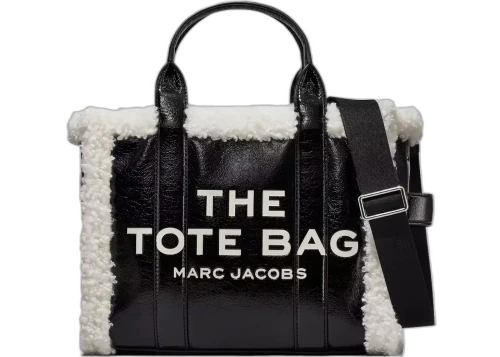 Marc Jacobs The Crinkle Leather Tote Bag Medium Black