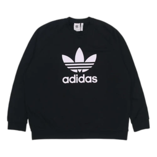 adidas originals Tresoil Crew Large Logo Sports Pullover Round Neck Black