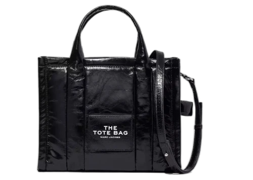 Marc Jacobs The Shiny Crinkle Small Tote Bag Black