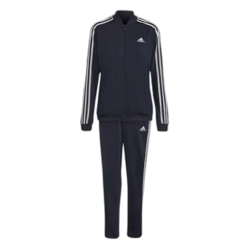 Adidas ESSENTIALS3 Stripes SS25 Track Suit Primegreen Casual Suit Women's Ink/White