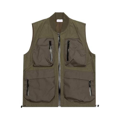 John Elliott High Shrunk Nylon Utility Vest 'Olive'