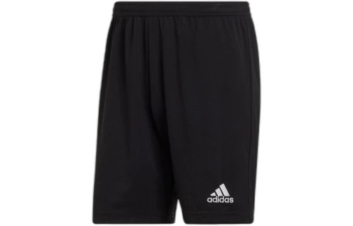 adidas Solid Color Logo Printing Straight Casual Shorts Black