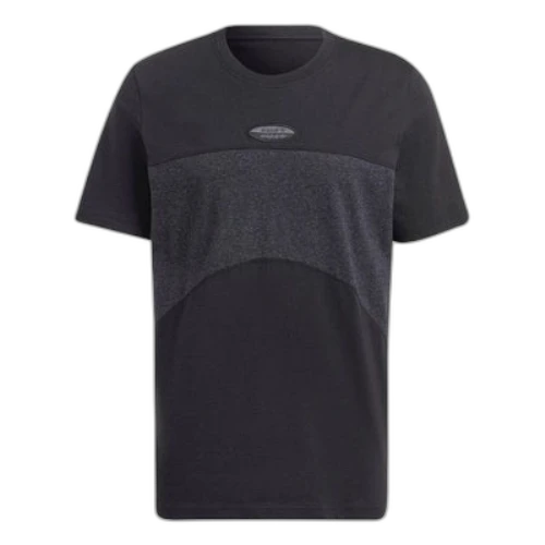 adidas Colorblock Casual Round Neck Pullover Short Sleeve Japanese Version Black T-Shirt