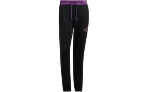 adidas Dame 8 Inn Pnt Pattern Embroidered Loose Basketball Sports Pants/Trousers/Joggers Black