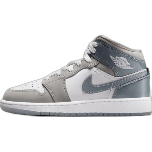 Jordan 1 Mid White Medium Cool Grey (GS)