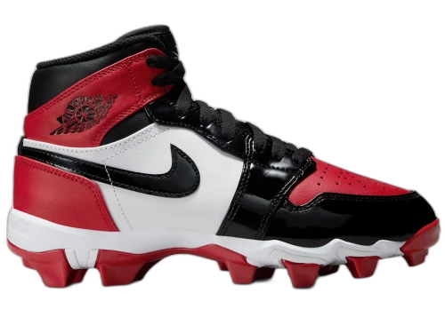 Jordan 1 Mid Cleat Patent Bred Toe (GS)