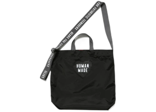 Human Made Nylon Heart 2 Way Tote Bag Black