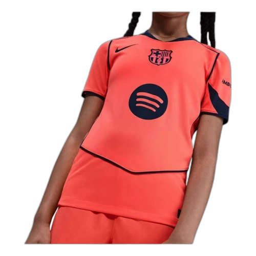 (GS)Nike x F.C. Barcelona 2025/26 Stadium Third Dri-FIT Total 90 Replica T-Shirt 'Bright Mango Midnight Navy'
