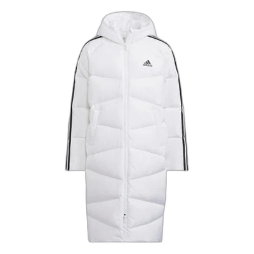 (GS) adidas Padding 3-Stripe Long Length Down Jacket 'Whtie'