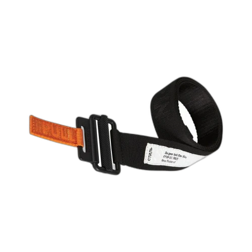 Heron Preston Tape Logo Belt Black Orange