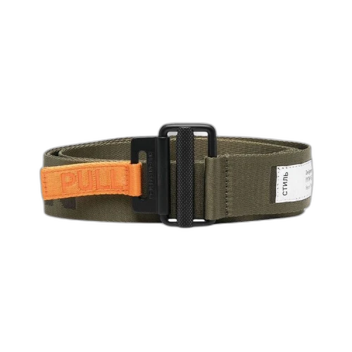 Heron Preston Classic Buckle HP Tape Belt Military Green/Black