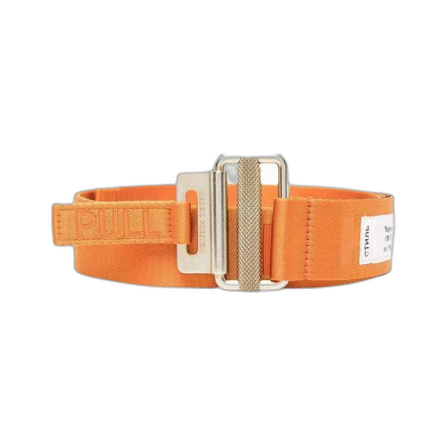 Heron Preston Tape Logo Belt Orange Gold-tone