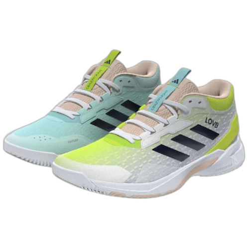 Adidas Crazyflight 6 Abrasion Resistant Breathable Support Mid top Volleyball Shoes Women's Blue Yellow