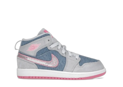 Jordan 1 Mid SE Denim Sequin (PS)
