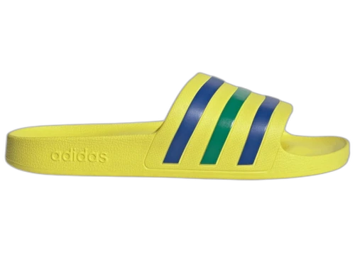 adidas Adilette Aqua Slides Bright Yellow Bold Blue Green