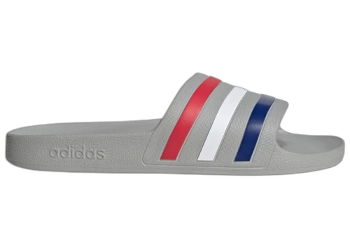 adidas Adilette Aqua Slides Grey Mystery Ink Pure Ruby