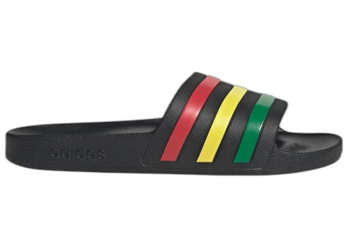 adidas Adilette Aqua Slides Black Green Pure Ruby