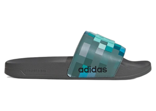 adidas Adilette Shower Slides Minecraft Grey Four