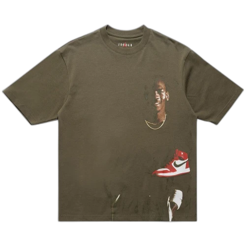 Jordan MJ Statement 1985 S/S Crew Gel T-shirt Medium Olive