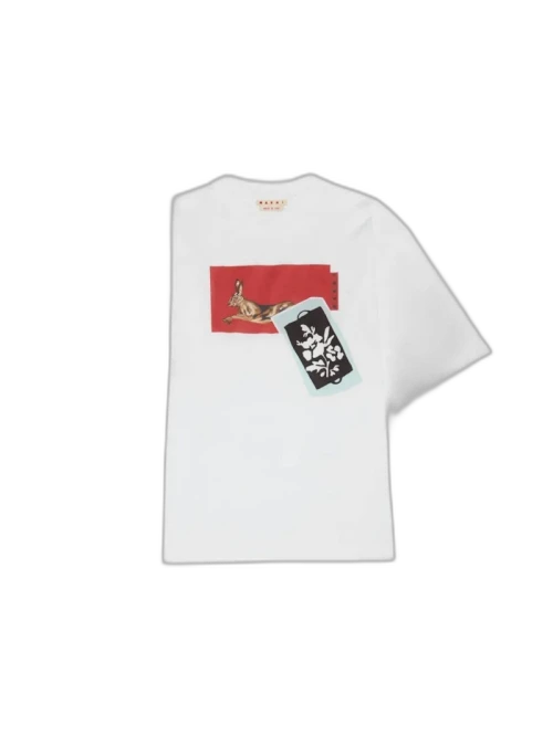 Marni Graphic Print T-shirt Willy White