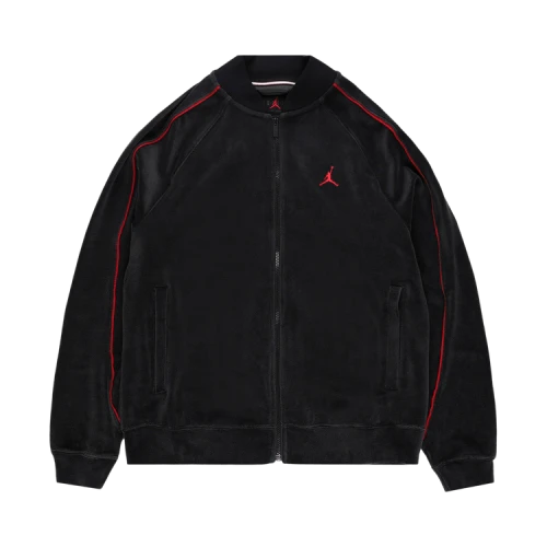 Air Jordan Velour Track Jacket 'Black/Gym Red'