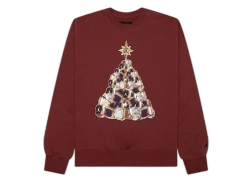 Jordan Brooklyn Fleece Holiday Crewneck Sweatshirt Redstone/Black