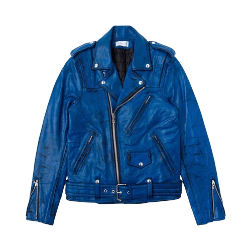 John Elliott x Blackmeans Rider's Jacket 'Black/Blue Print'