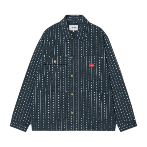 Carhartt WIP Drewe Chore Coat 'Heart C Pinstripe/Ink/Natural'