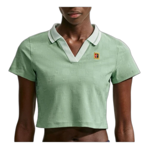 Nike Court Collection Dri-FIT Cropped Polo 'Steam Barely Green' (Women's)