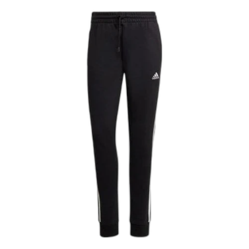adidas Essentials 3-Stripes French Terry Cuffed Pants Asia Sizing 'Black White' (Women's)
