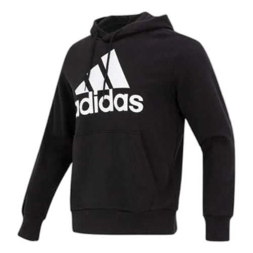adidas French Terry Big Logo Hoodie 'Black White'