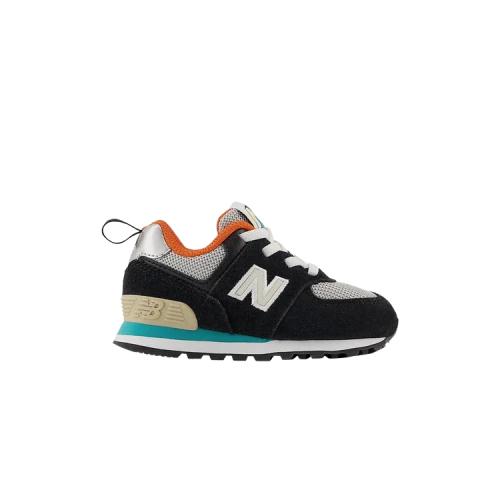New Balance 574 Bungee Lace Black Poppy TD
