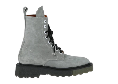 OFF-WHITE Spongesole Leather Ankle Boot Sand Black