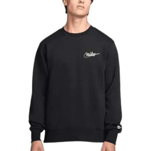 Nike Club Sweatshirts Men's Black Crew Neck Moderate