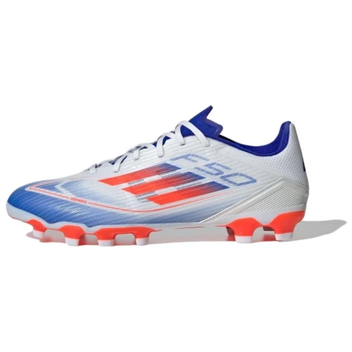 Adidas F50 League MG Multi Ground Slip Resistant Abrasion Resistant Soccer Shoes Men's White Red Blue
